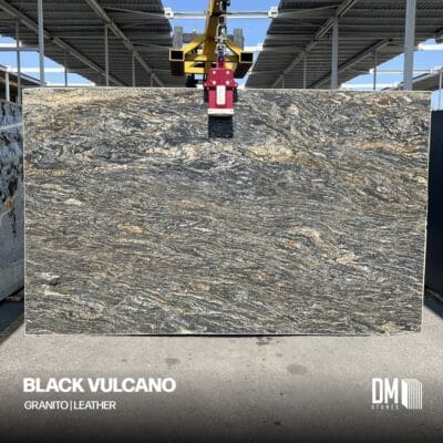 BLACK VULCANO LEATHER